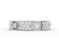 360 rotation of 0.80 CT bezel pavé lab-grown diamond band