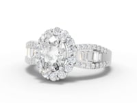 360 rotation of 1.88 CT oval halo lab-grown diamond ring