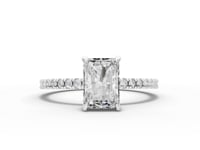 360 rotation of 1.26 CT radiant cut lab-grown diamond ring