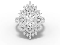 360 rotation of 0.31 CT floral cluster lab-grown diamond ring