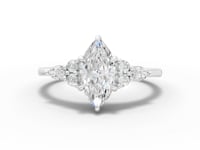 2.80 Ct Marquise Solitaire With Side Diamond Ring