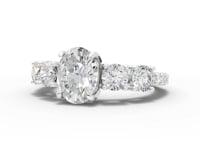 360 rotation of 2.20 CT oval cut lab-grown diamond ring
