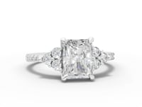 360 rotation of 1.89 CT radiant cut halo lab-grown diamond ring