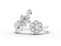 360 rotation of 0.29 CT open floral motif lab-grown diamond ring