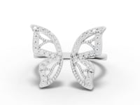 360 rotation of 0.31 CT butterfly motif lab-grown diamond ring