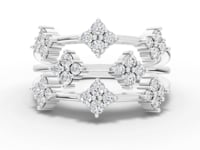 360 rotation of 0.62 CT diamond cluster lab-grown ring set