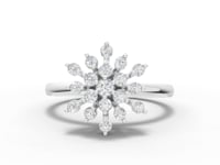 360 rotation of 0.33 CT snowflake motif lab-grown diamond ring
