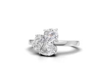 360 rotation of 1.59 CT three-stone lab-grown diamond ring