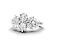 360 rotation of 1.07 CT floral cluster lab-grown diamond ring