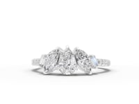 360 rotation of 0.84 CT pear and marquise lab-grown diamond ring