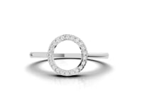 360 rotation of 0.11 CT open circle pavé lab-grown diamond ring