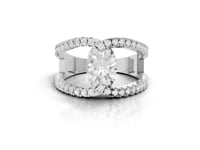 360 rotation of 1.54 CT crossover lab-grown diamond ring