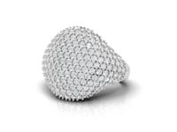 360 rotation of 2.34 CT dome pavé lab-grown diamond ring