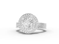 360 rotation of 1.72 CT double-halo lab-grown diamond ring