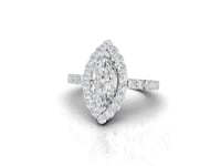 360 rotation of 2.82 CT marquise halo lab-grown diamond ring