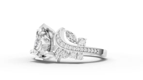 360 rotation of 1.45 CT pear multi-shape lab-grown diamond ring