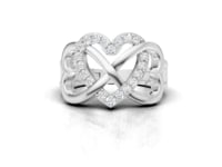 360 rotation of 0.29 CT heart motif lab-grown diamond ring