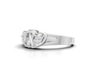 360 rotation of 0.14 CT dual-heart lab-grown diamond ring