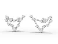 360 rotation of Capricorn constellation lab-grown diamond earrings