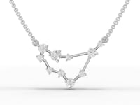 360 rotation of Capricorn constellation lab-grown diamond pendant