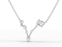 360° rotation of Pisces constellation diamond pendant