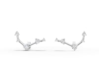 360° rotation of Aries constellation diamond earrings