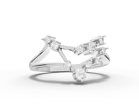 360 rotation of 0.33 CT Capricorn constellation lab-grown diamond ring