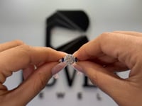 Lab-Grown Diamond & Blue Sapphire Halo Engagement Ring