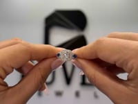 Lab-Grown Diamond & Blue Sapphire Vintage Halo Ring