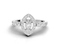 2.31 Ct Marquise Halo Lab Diamond Statement Jewelry Set