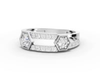2.19 Ct Hexagon Bar Drop Lab Diamond Jewelry Set