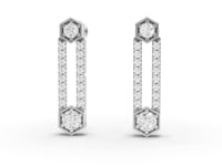 1.08 Ct Hexagon Vertical Bar Lab Diamond Drop Earrings