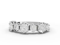 1.13 Ct Hexagon-Set Geometric Lab Diamond Half Eternity Band