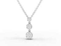 0.81 Ct Hexagon Geometric Drop Lab Diamond Necklace