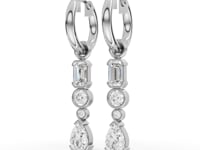 Lab-Grown Diamond Mixed-Shape Jewelry Set with Emerald-Cut Ring, Drop Necklace & Earrings