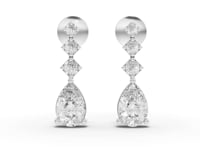 0.83 Ct Lab-Grown Pear Diamond Geometric Drop Earrings