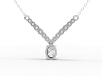1.20 Ct Oval Lab-Grown Diamond Graduated Drop Necklace