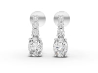 1.58 Ct Oval Graduated Drop Lab Diamond Earrings
