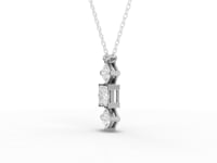 Princess-Cut Lab-Grown Diamond Geometric Drop Pendant Necklace