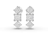3.97 Ct Princess-Cut Lab-Grown Diamond Geometric Drop Earrings