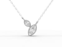 2.41 Ct Marquise Lab Diamond Two-Stone Pavé Bypass Jewelry Set