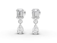 3.44 Ct Emerald & Pear Drop Lab Diamond Earrings