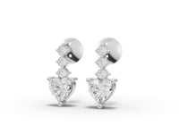 1.18 Ct Heart Graduated Drop Lab Diamond Earrings