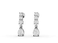 1.93 Ct Pear Graduated Drop Lab Diamond Earrings