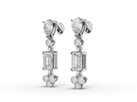 2.40 Ct Pear & Emerald Lab Diamond Drop Earrings