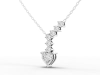 Heart-Cut Lab-Grown Diamond Graduated Drop Pendant Necklace