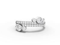 0.52 Ct Round Bezel Pavé Band Ring