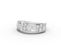 1.52 Ct Lab Diamond Cluster Jewelry Set with Pendant, Earrings & Eternity Band