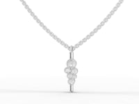 1.52 Ct Lab Diamond Cluster Jewelry Set with Pendant, Earrings & Eternity Band