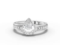 Pear-Cut Lab-Grown Diamond Teardrop Halo Ring